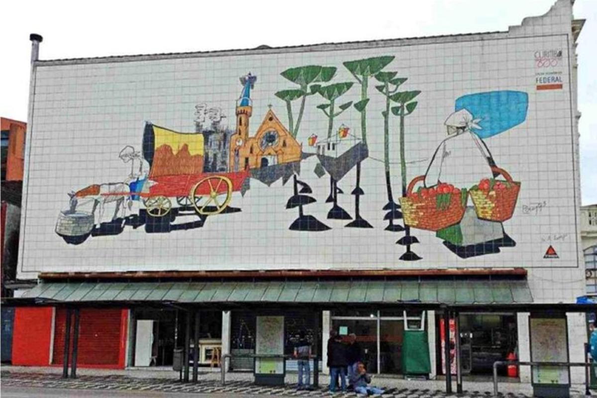 a building with a mural on the side of it