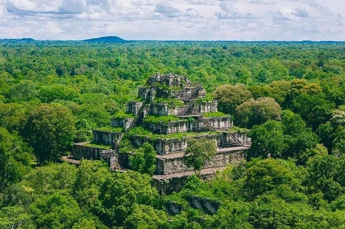 sebuah bangunan besar di tengah-tengah hutan