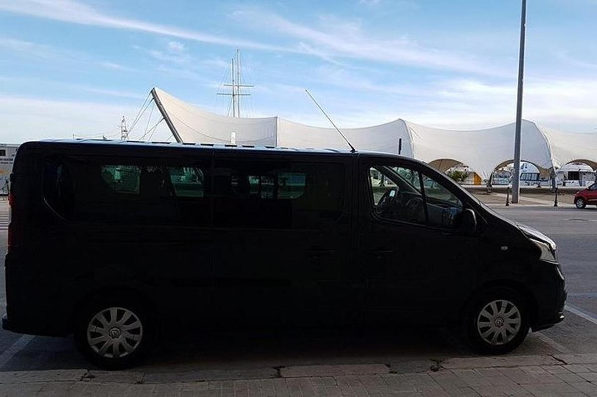 a black van parked in a parking lot