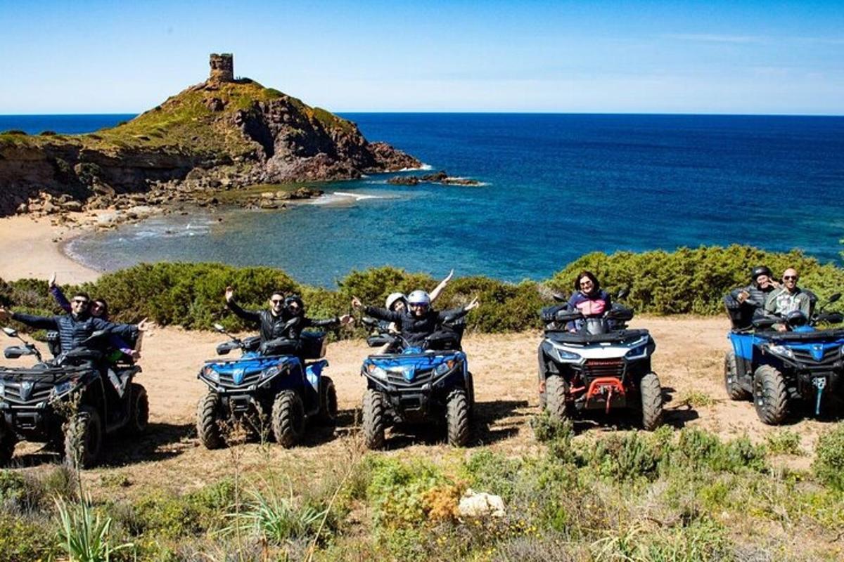 a group of people riding atvs on a beach
