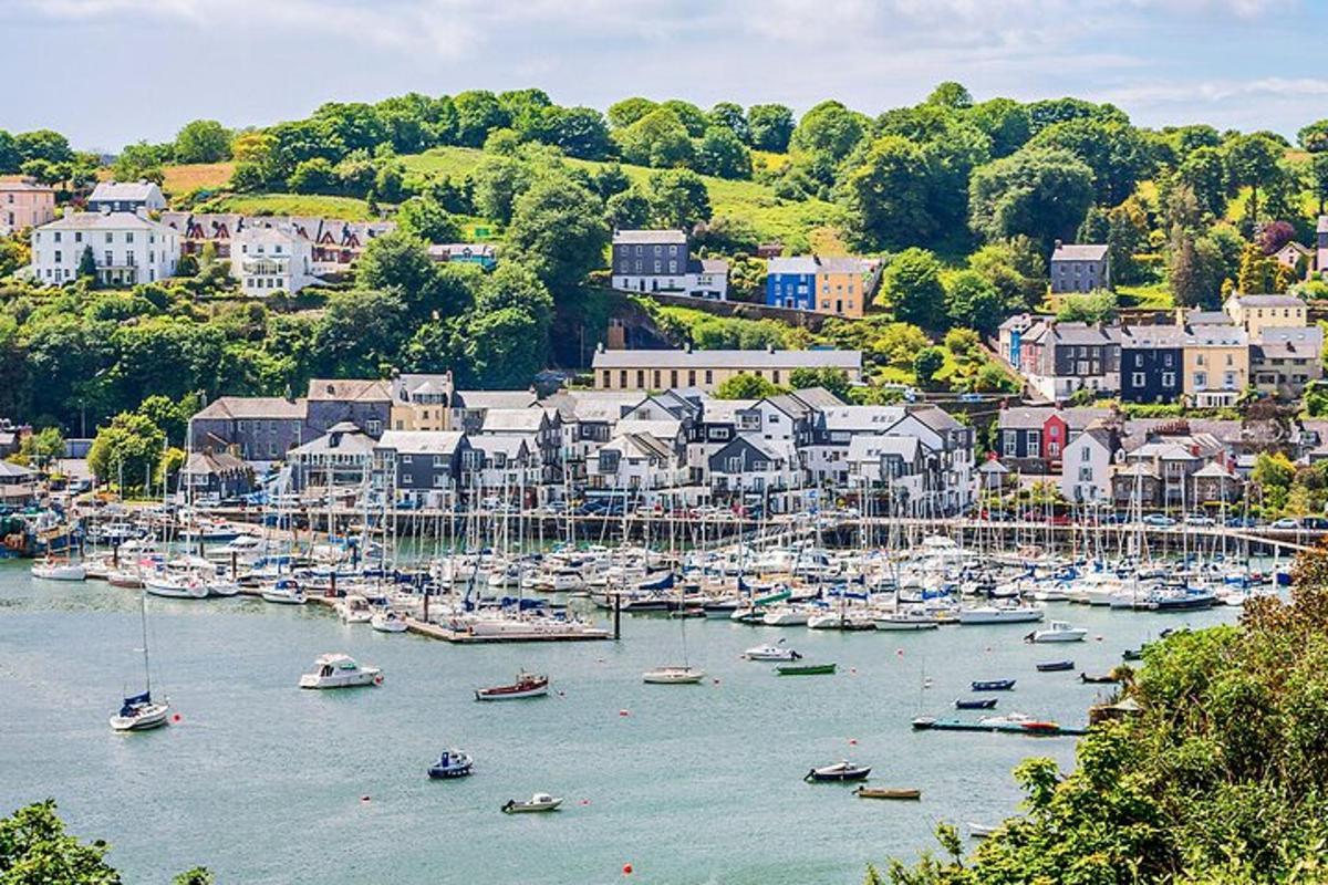a bunch of boats are docked in a harbor
