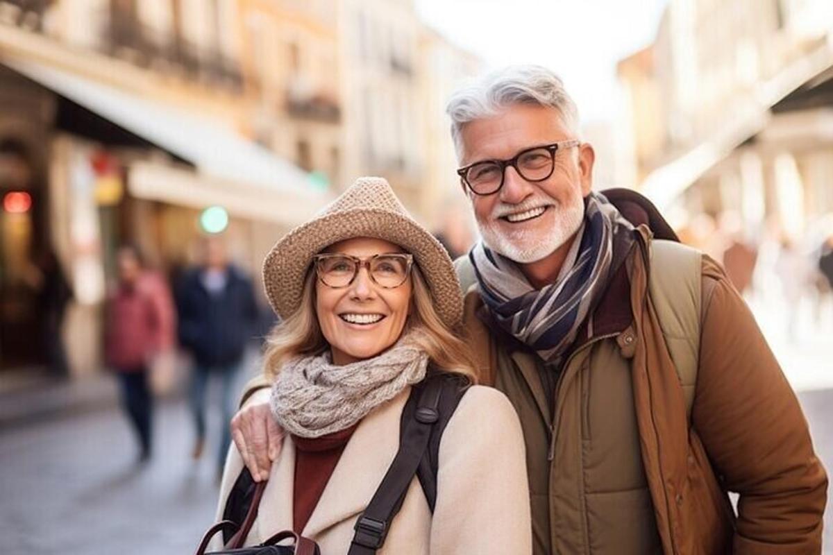 a man and a woman walking down a street