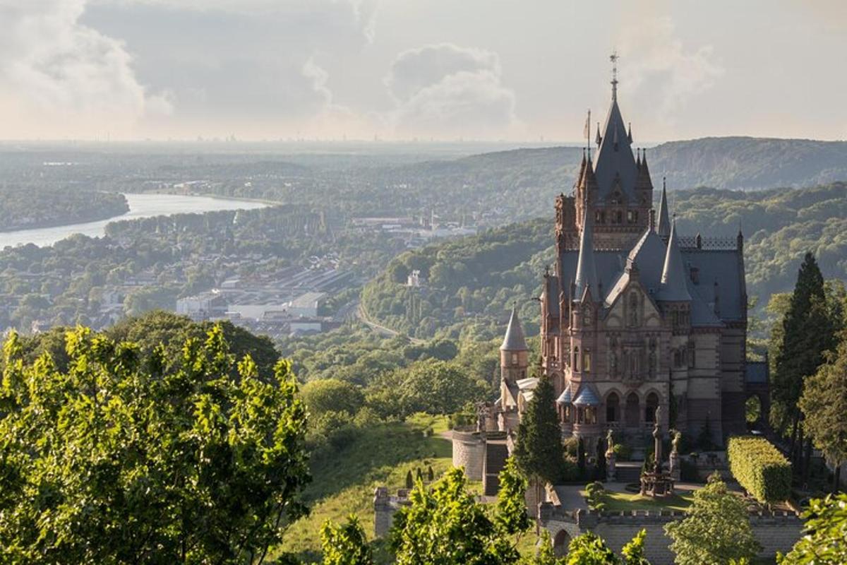 um castelo no topo de uma colina com vista