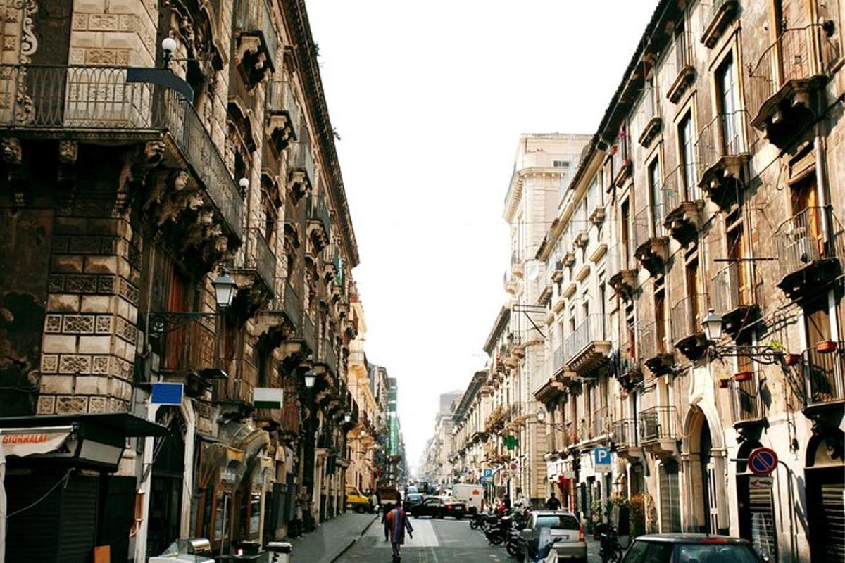 un carrer de la ciutat amb edificis i una persona caminant pel carrer