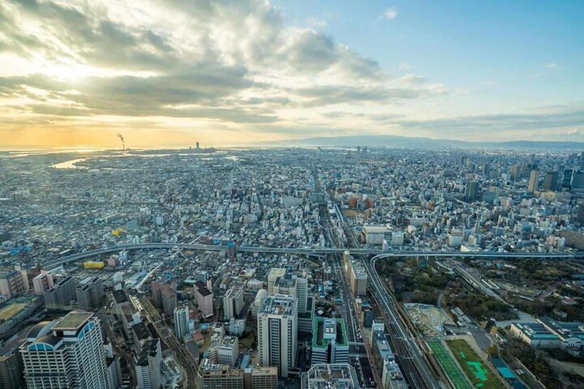an aerial view of a large city with buildings