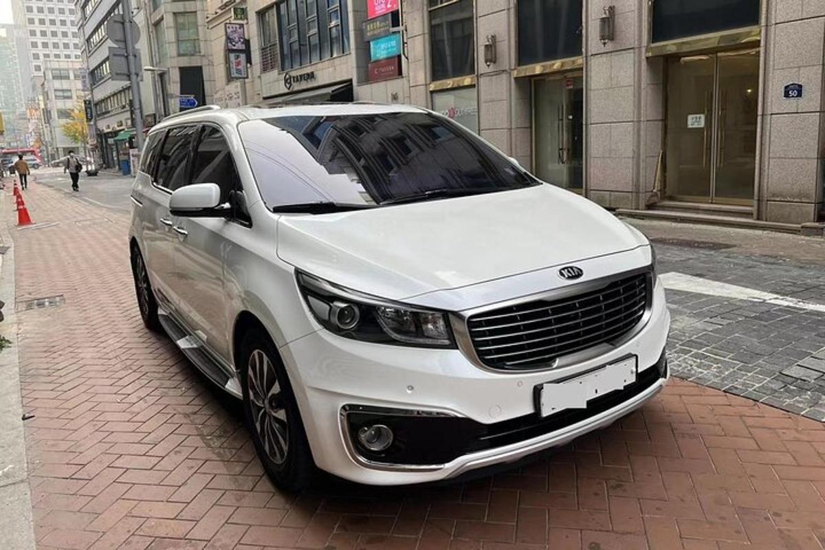 un'auto bianca parcheggiata sul ciglio di una strada