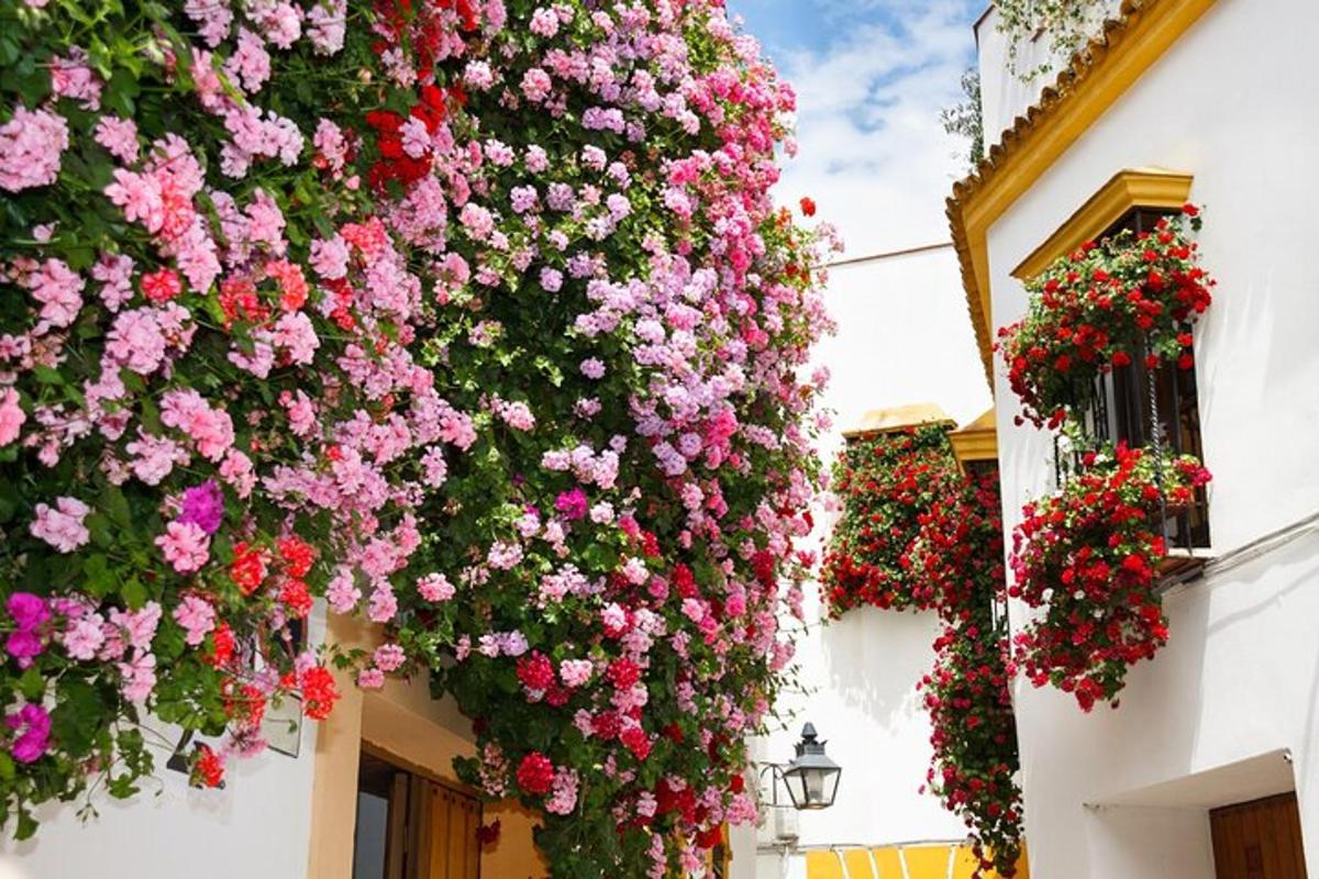 un ram de flors al costat d'un edifici