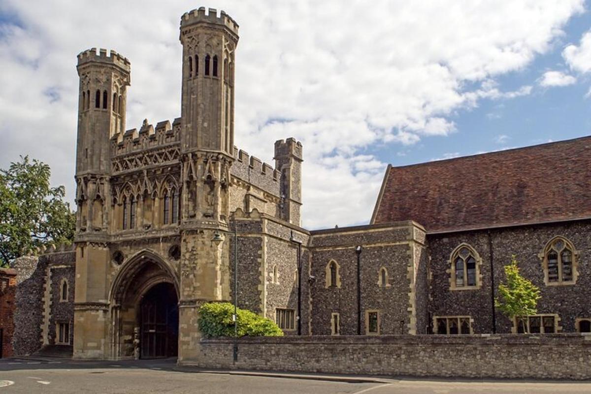 an old stone building with a tower on top