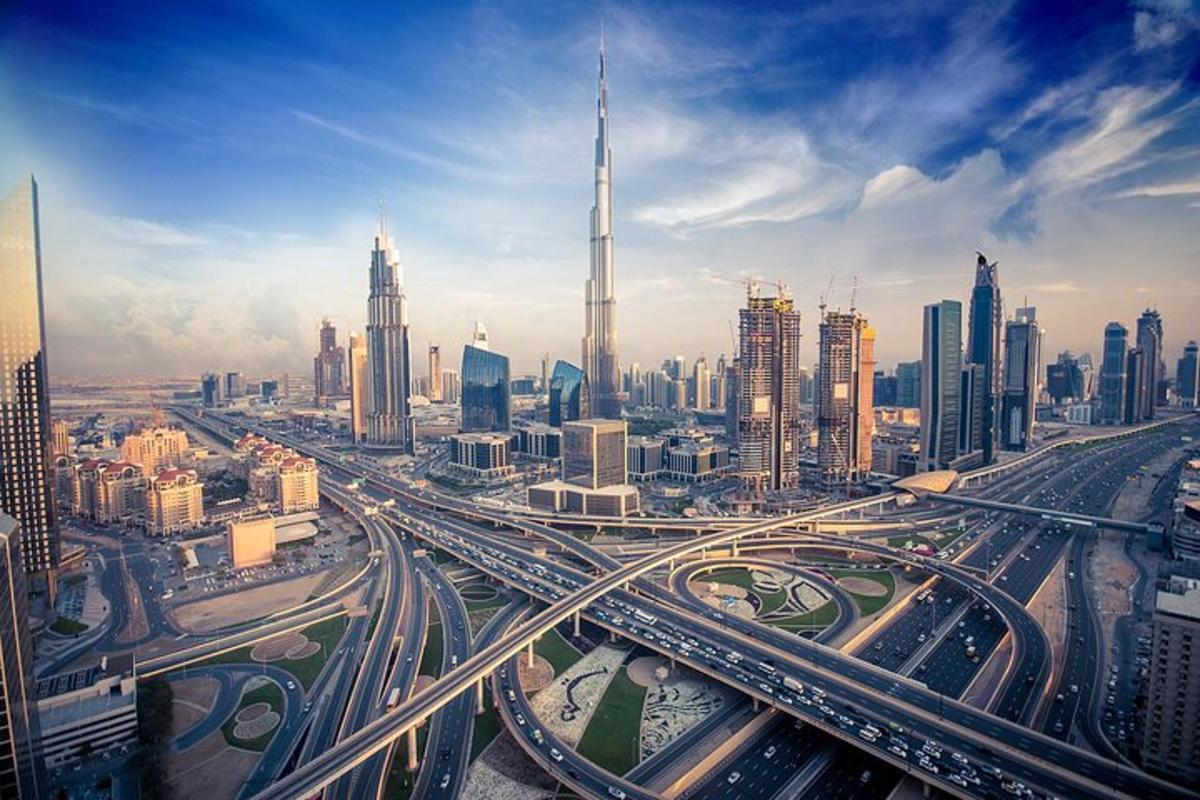 a view of a large city with a lot of traffic