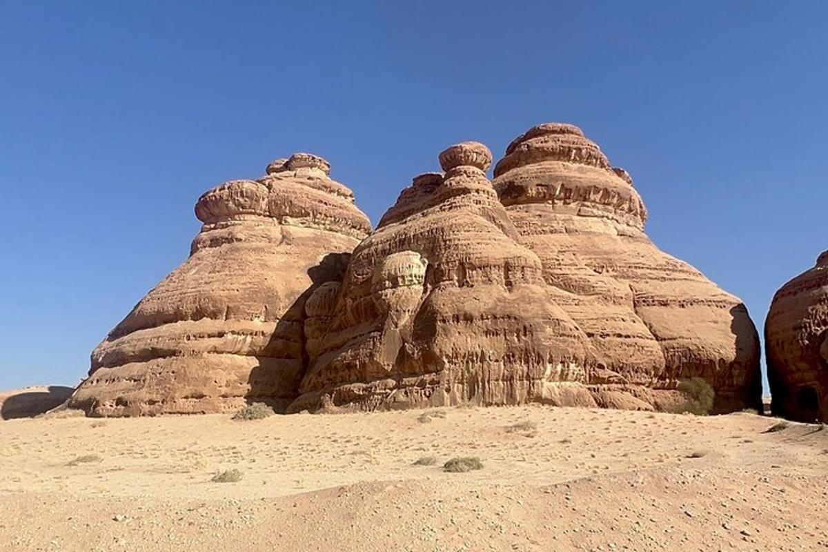 a large rock formation in the desert