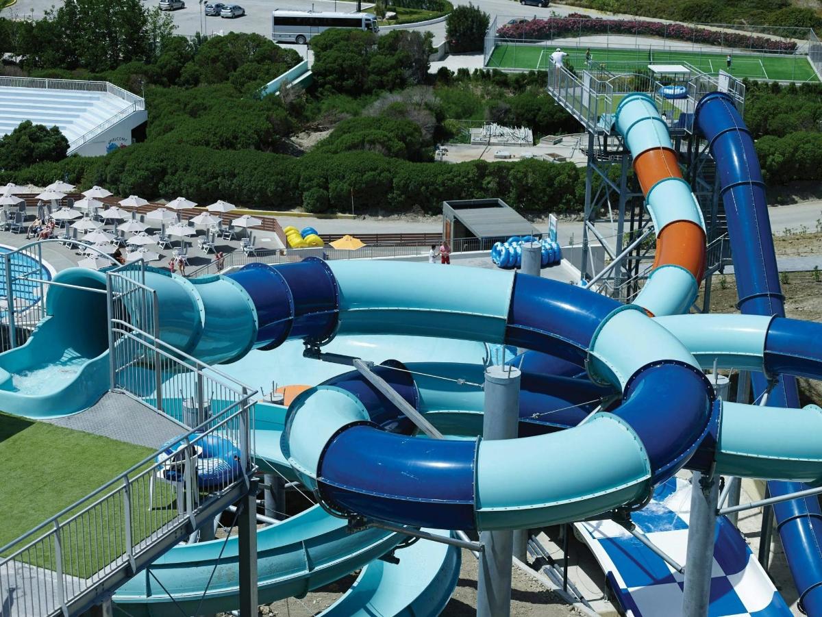 a water slide at a water park