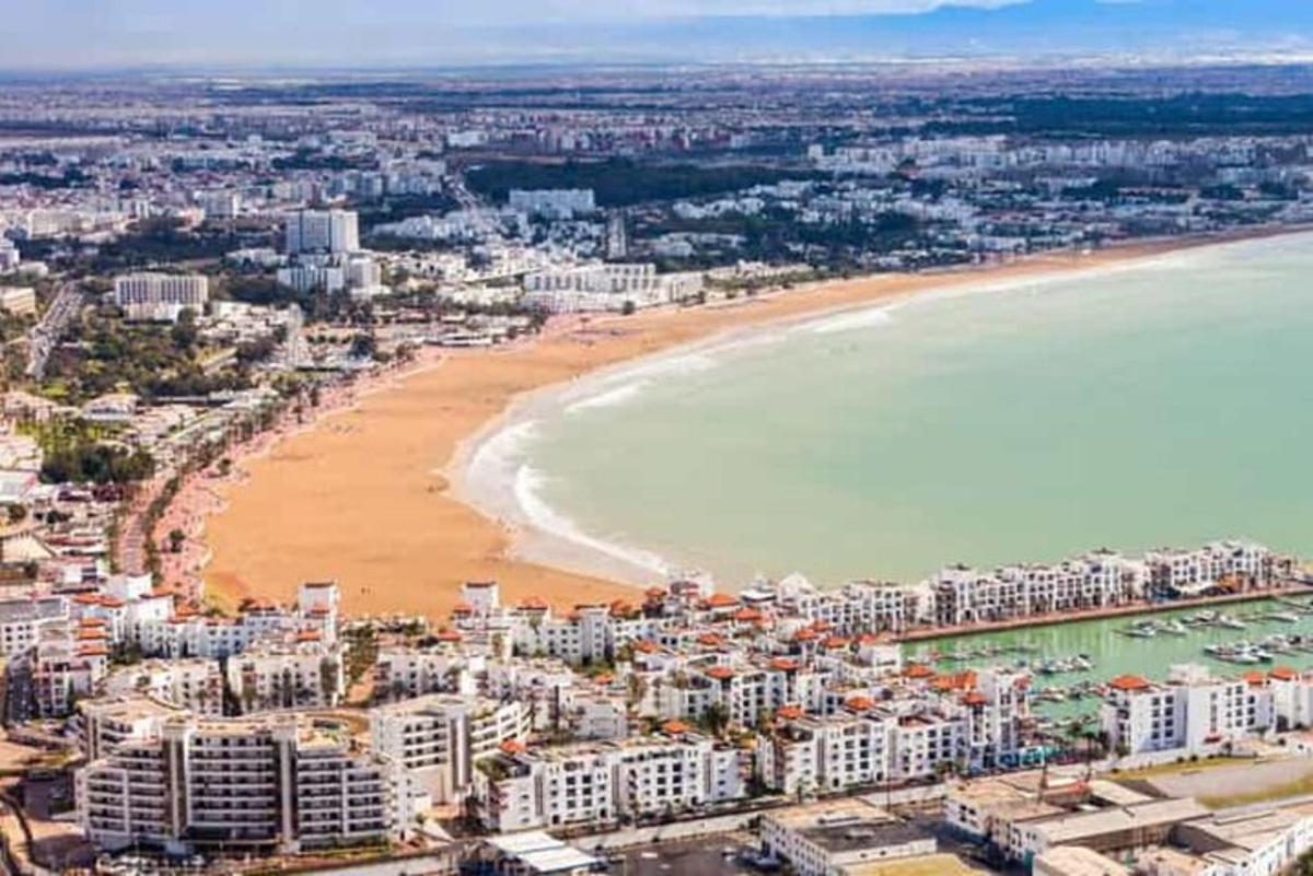 an aerial view of a beach and the ocean