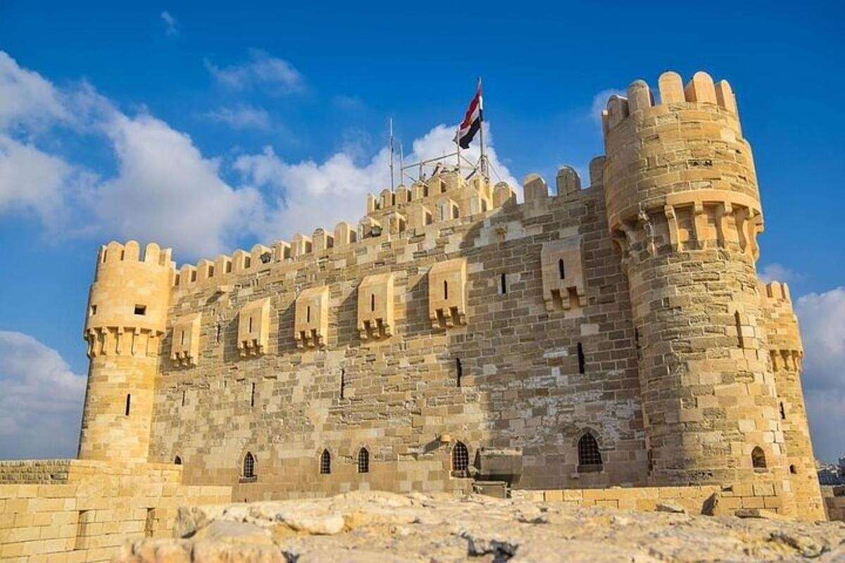 a castle with a flag on top of it