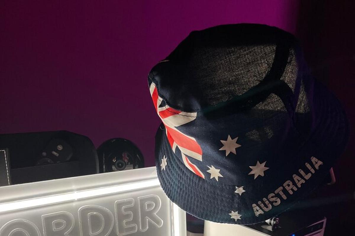 a baseball cap with stars on it in a room
