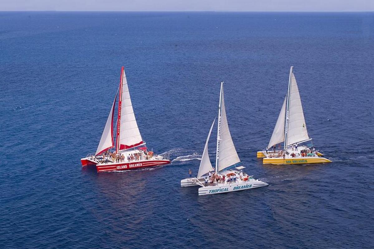 trei bărci cu pânze în apă pe ocean