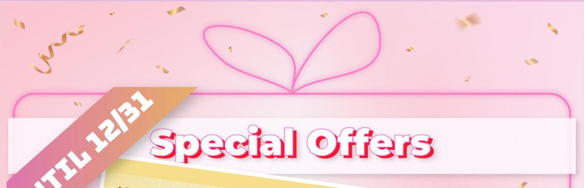a sign with a heart and the words special offers