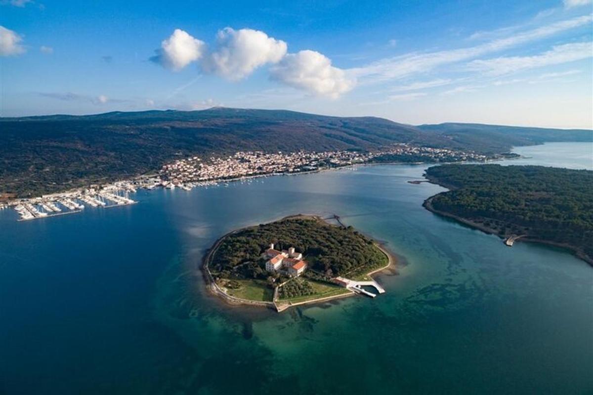 an island in the middle of a body of water