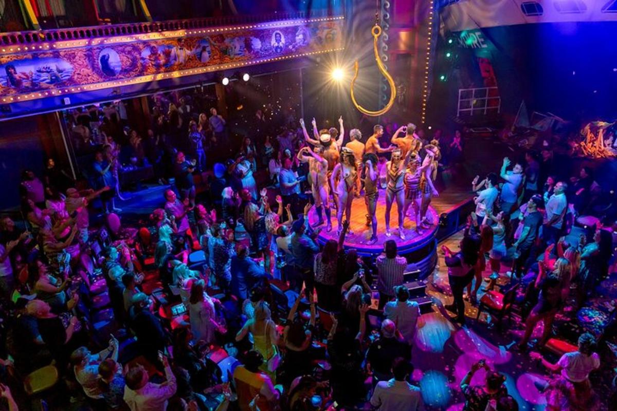 an overhead view of a crowd of people at a concert