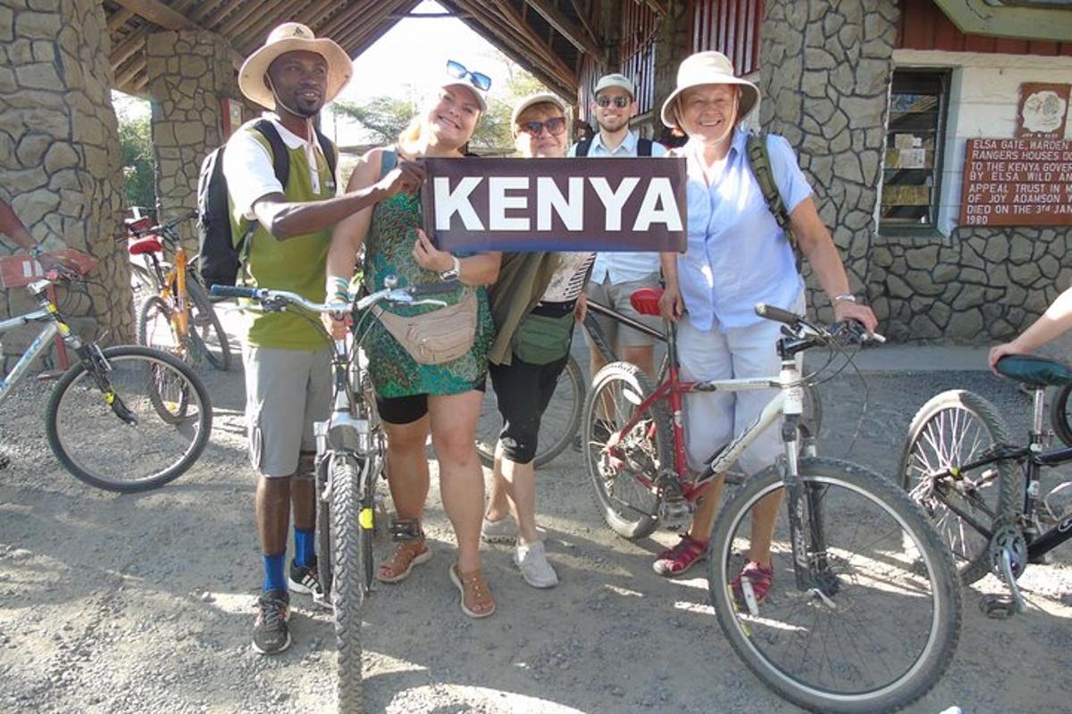 a group of people holding a kyrka sign