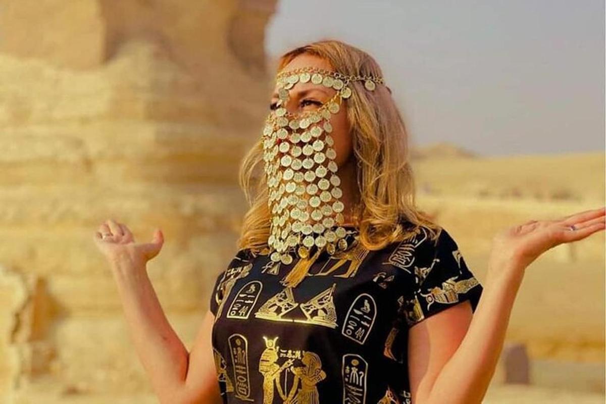 a woman with a mask on her face