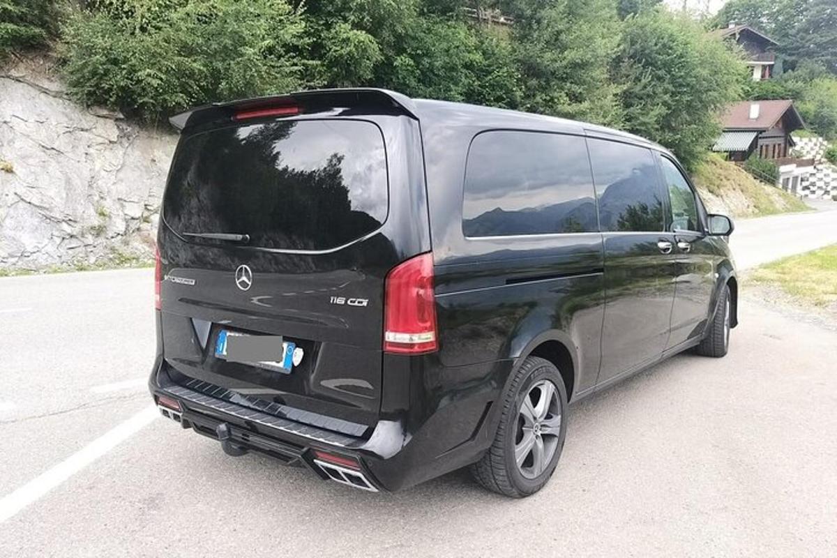 a black van parked in a parking lot