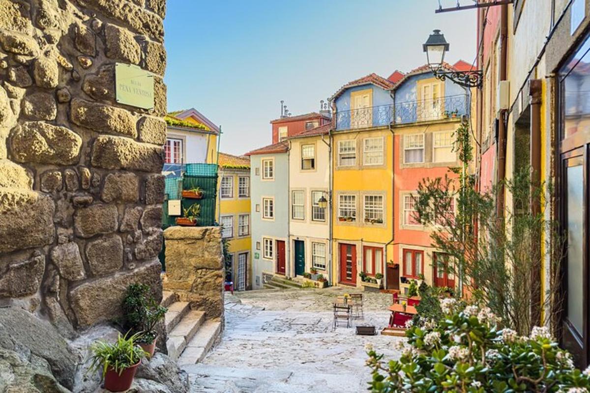a group of colorful buildings in a street