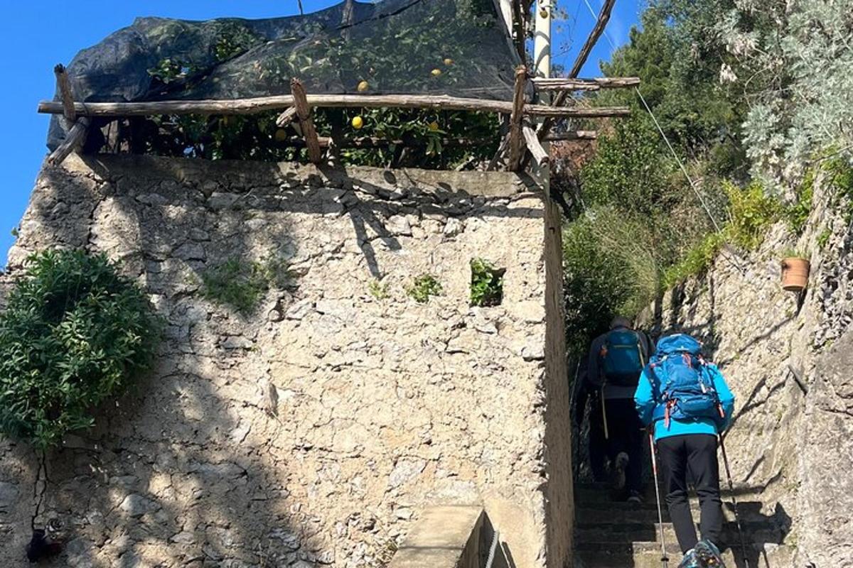 dva lidé jdoucí po schodech do budovy