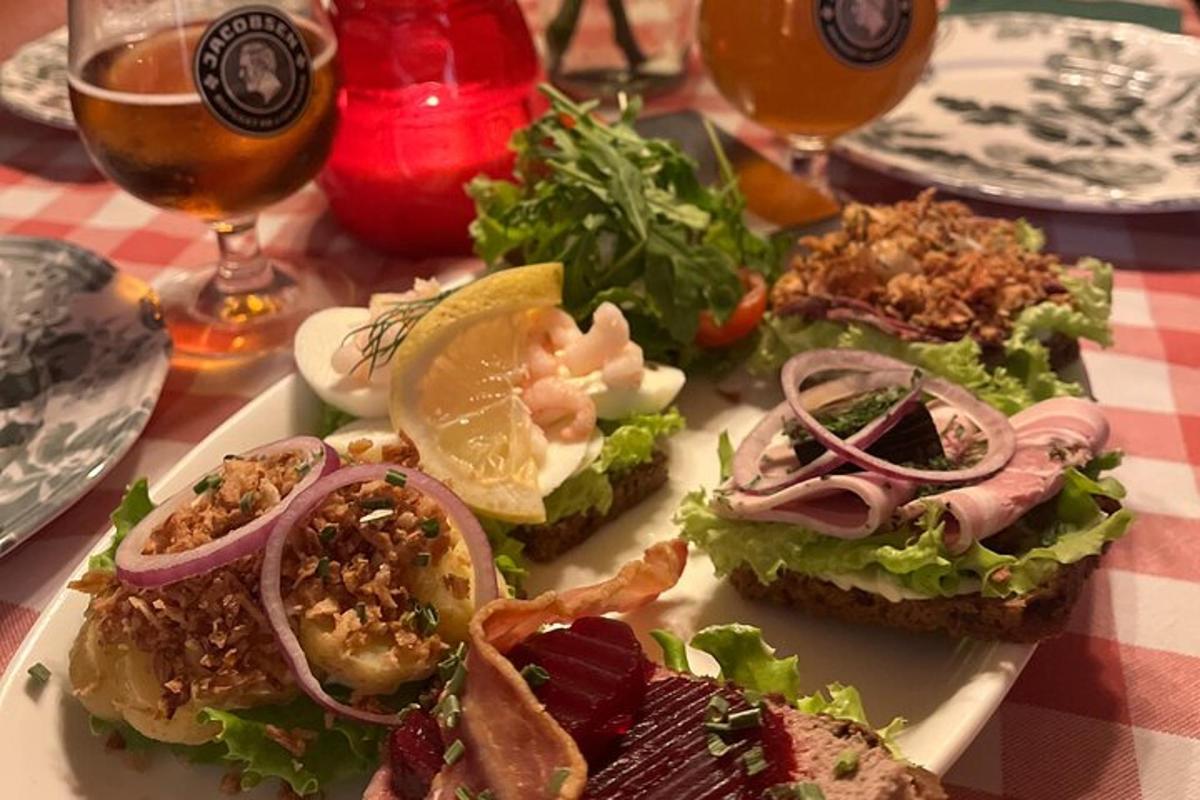 a plate of food on a table with food
