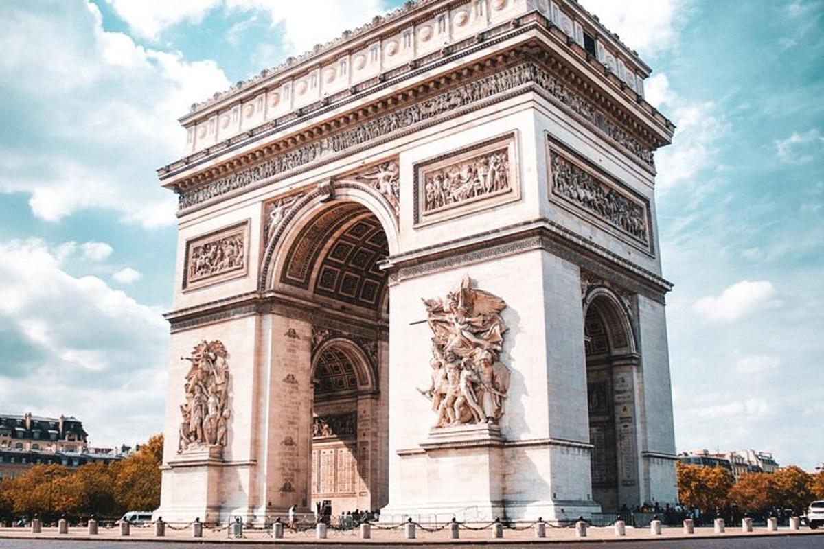 a large building with statues on it