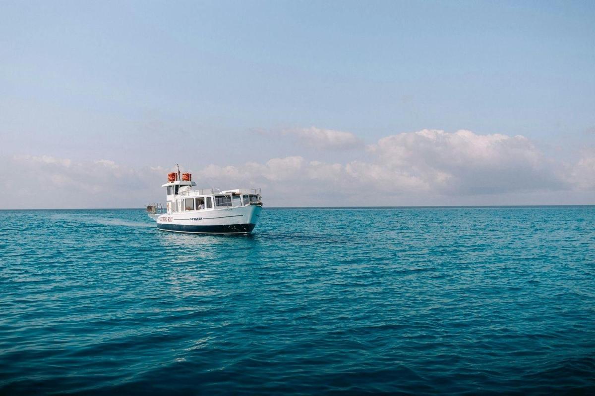 una barca bianca in mezzo all'acqua
