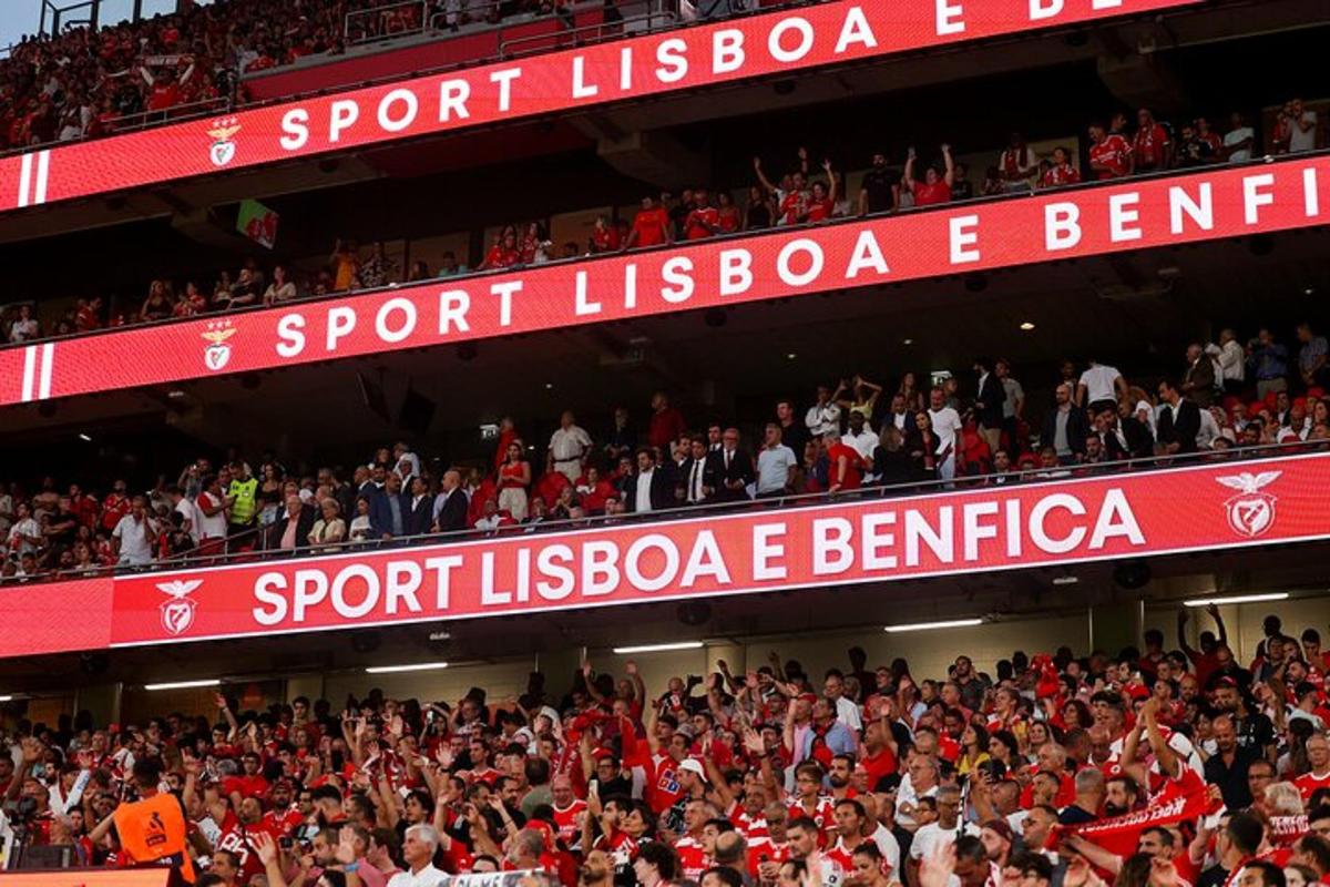 a crowd of people in the stands at a soccer game