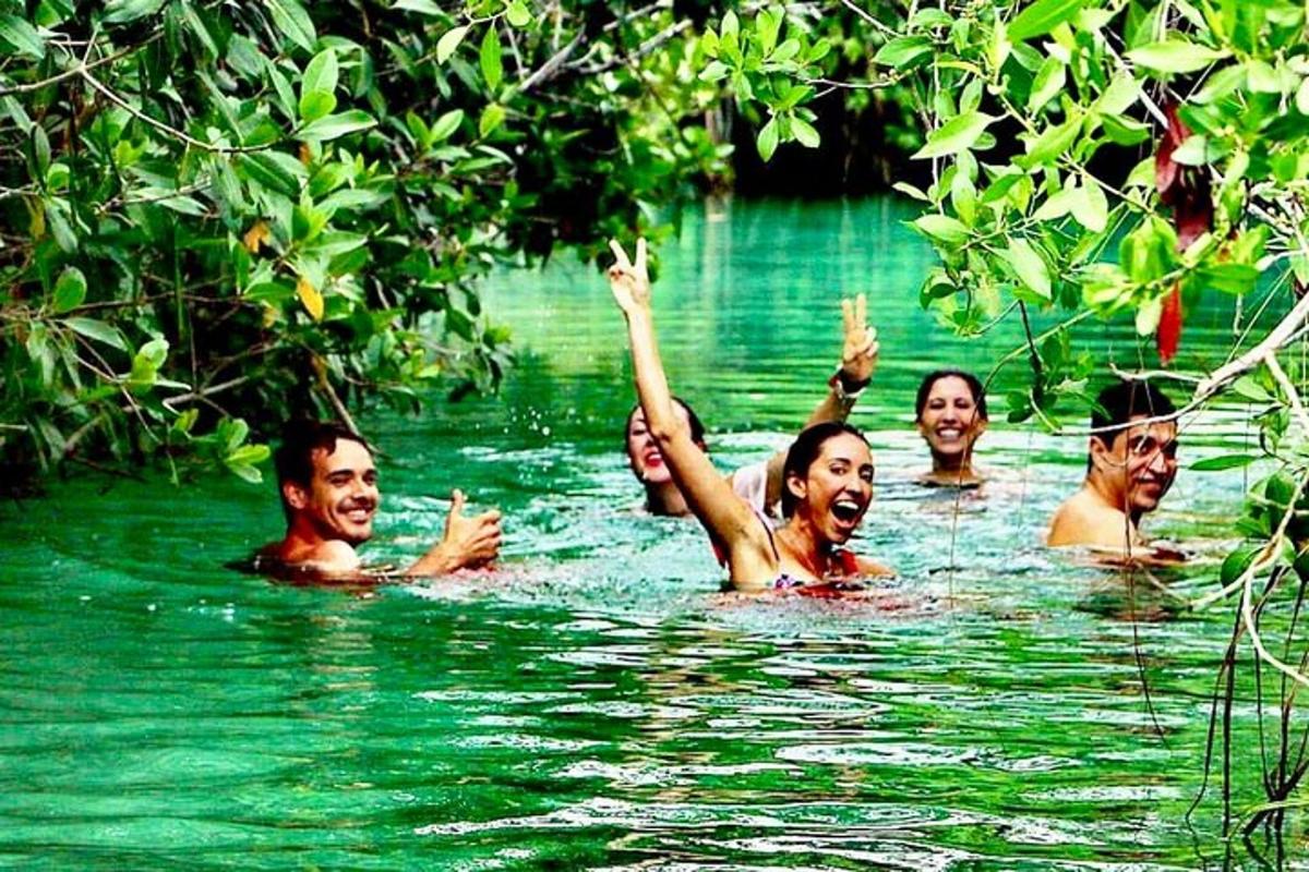sekumpulan orang berenang di dalam air