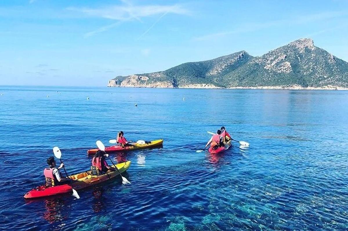 một nhóm người chèo thuyền kayak trên mặt nước