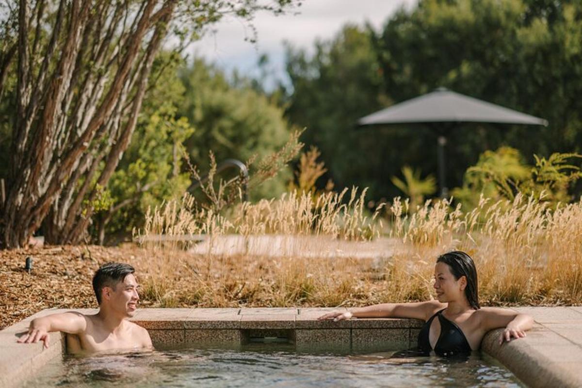 a man and a woman in a hot tub