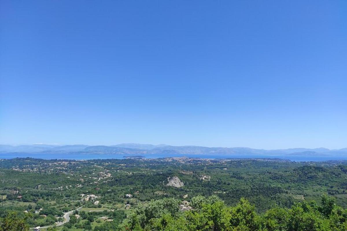 μια θέα από την κορυφή ενός λόφου με δέντρα