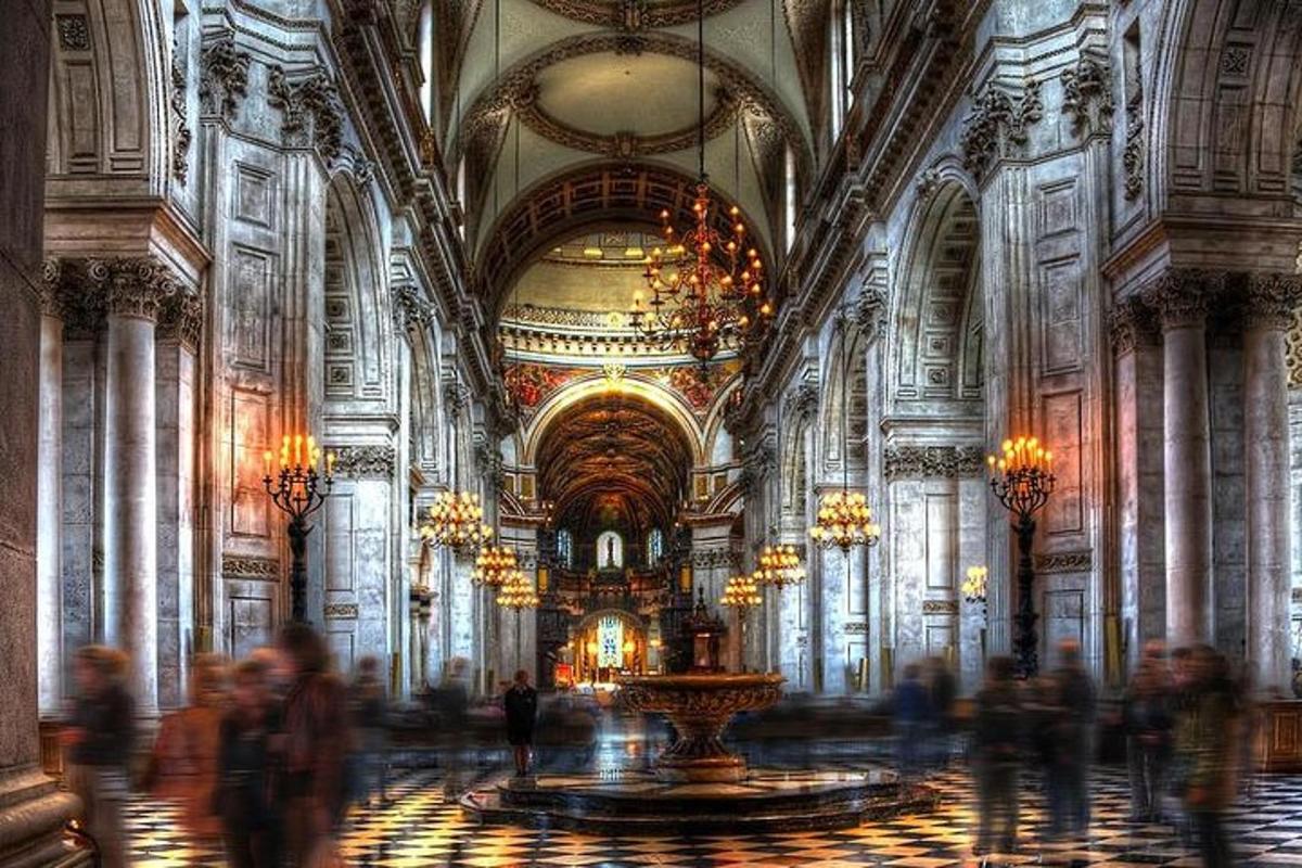 a large room with a fountain in a large building