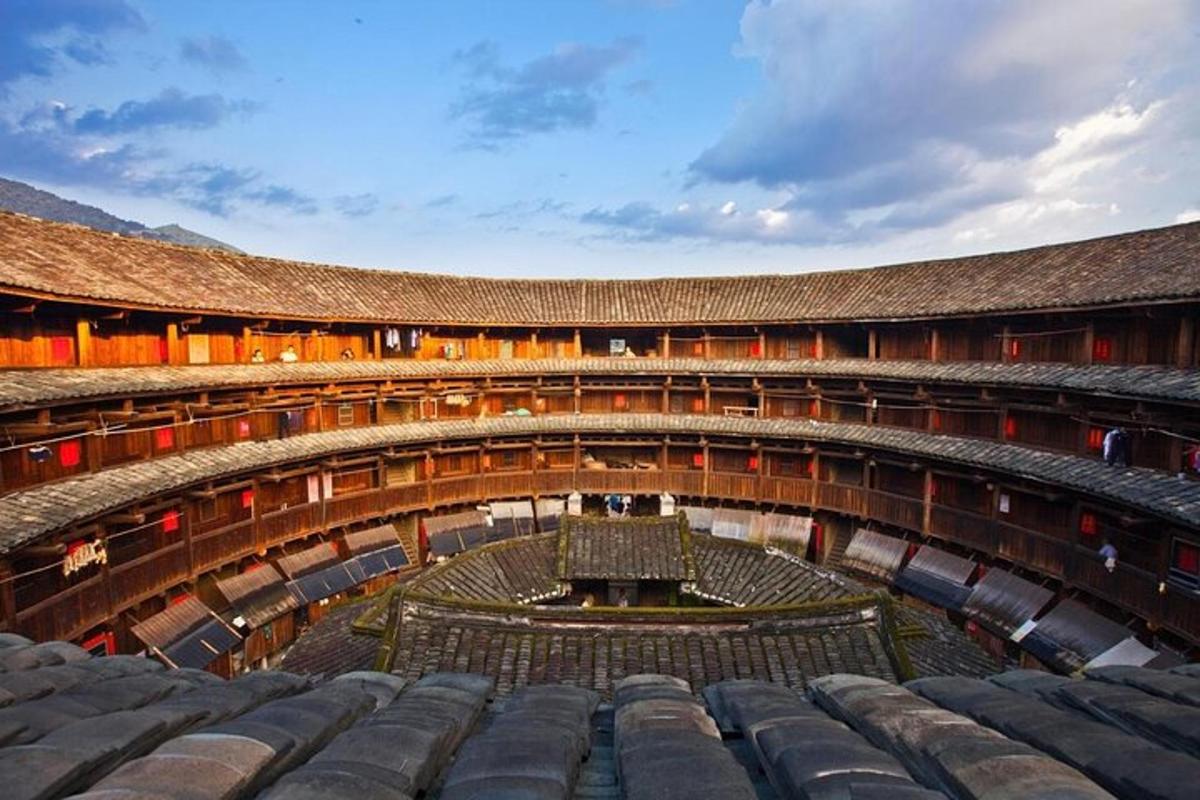 an amphitheater with rows of roofs in a building