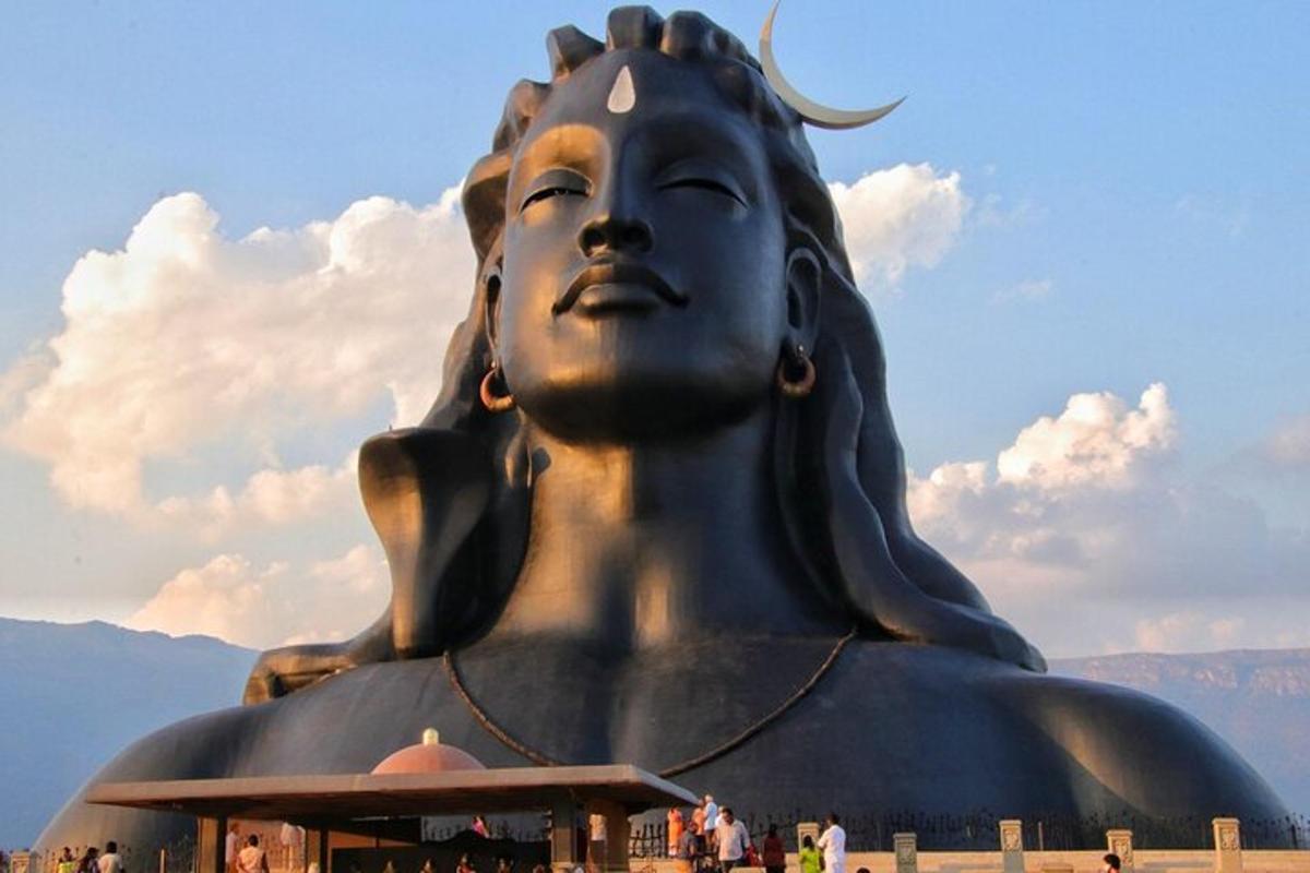 a large statue of a woman in front