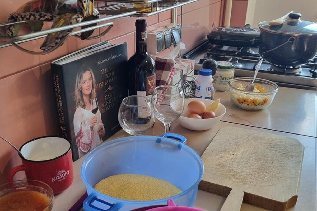 a counter top with a bunch of ingredients on it