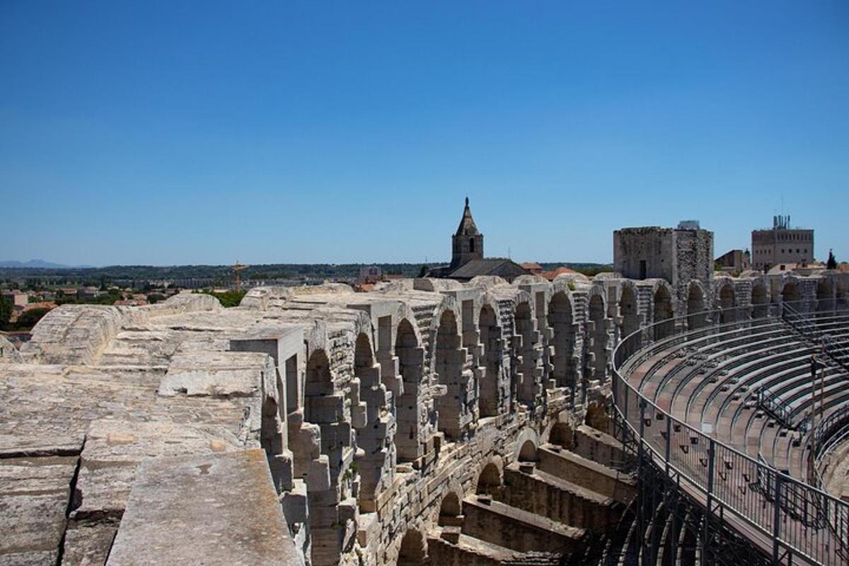 a view of the ruins of the amphitheater