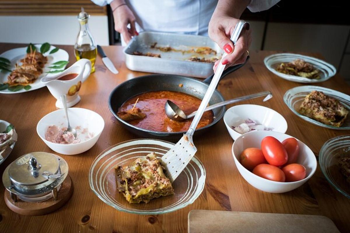 a person is preparing food on a wooden table