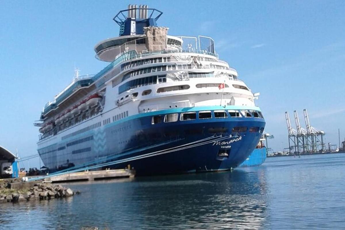 Un gran crucero atracado en el agua