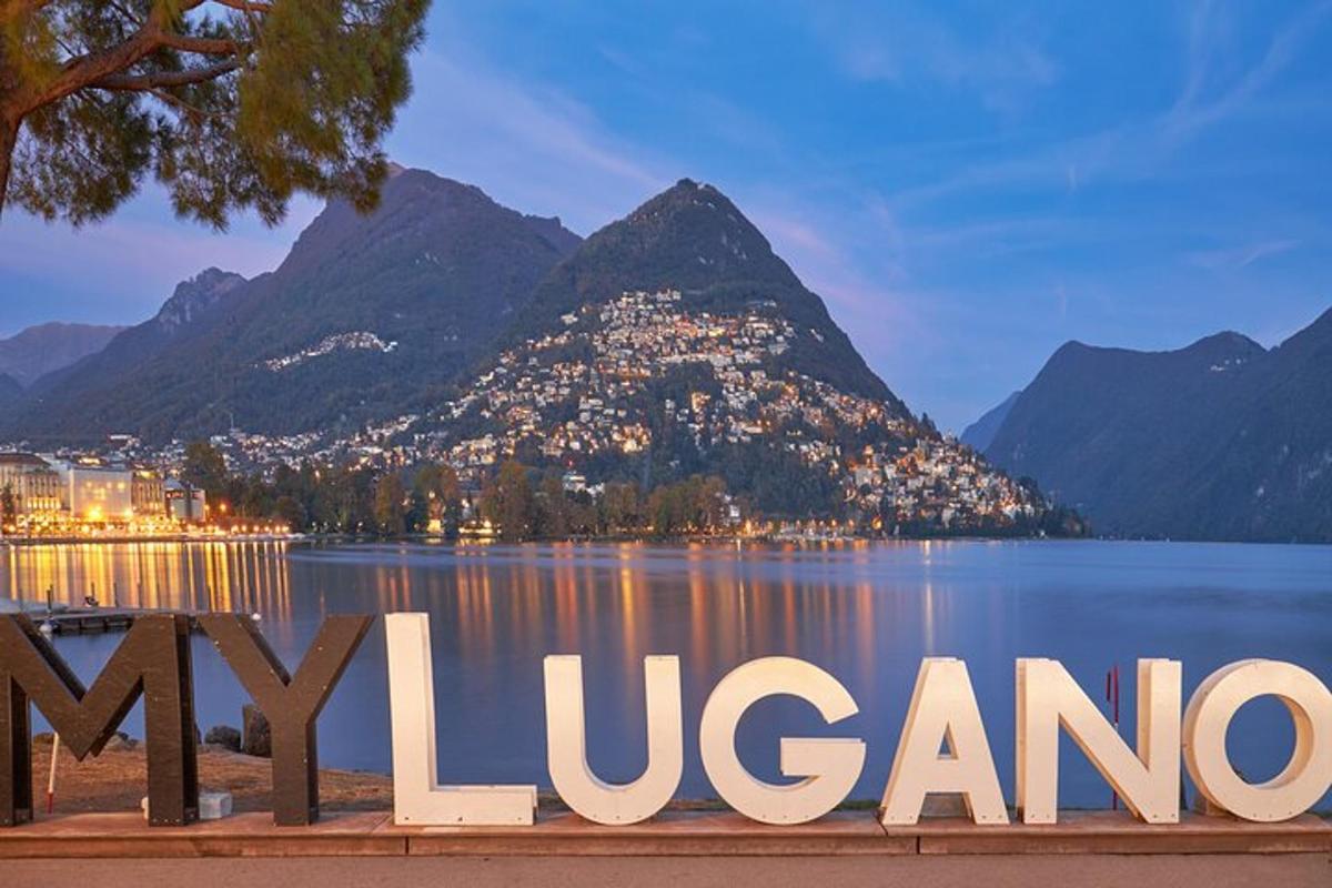 a sign that reads my luzon in front of a lake