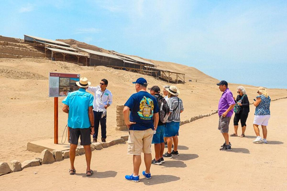 a group of people standing in the desert
