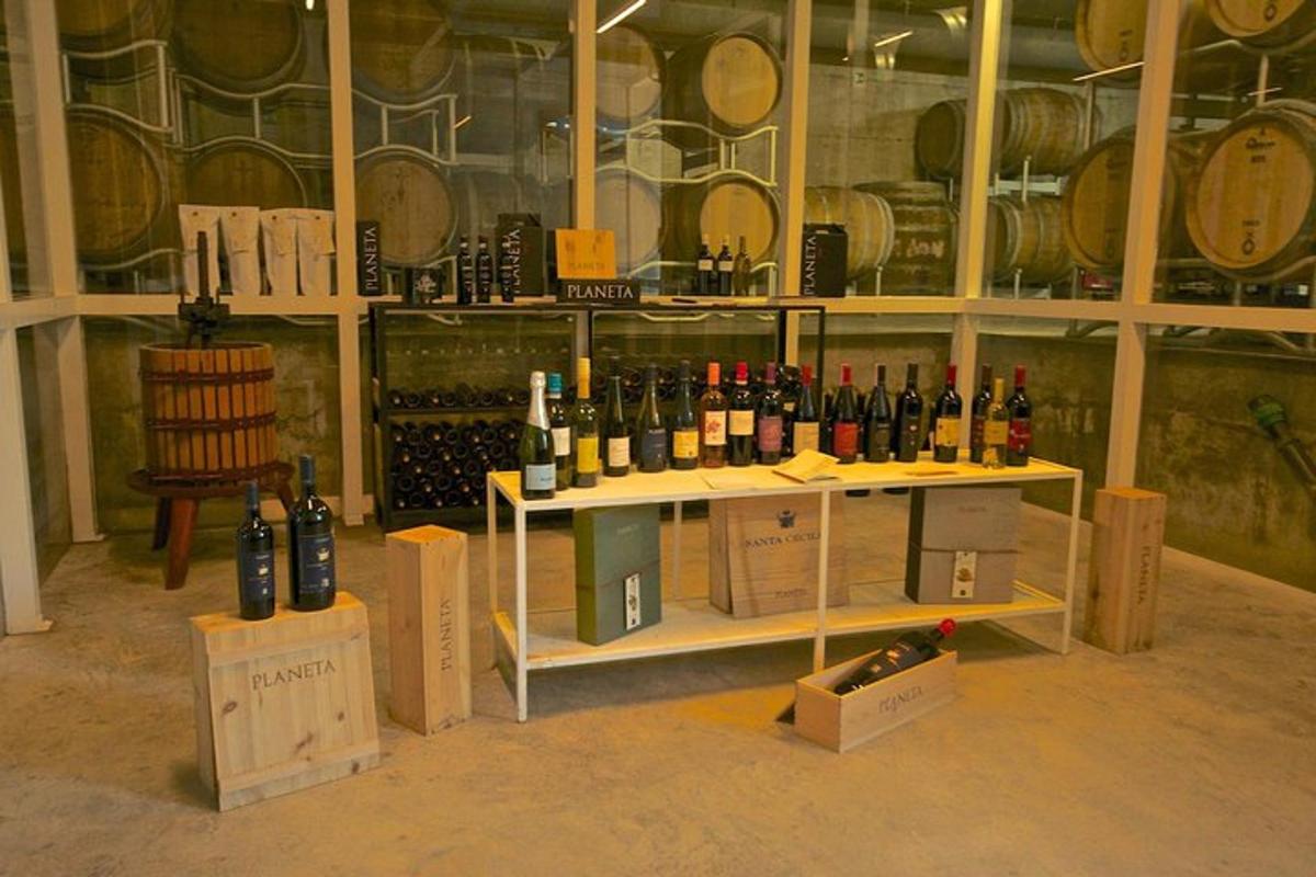 a room full of bottles of wine on shelves