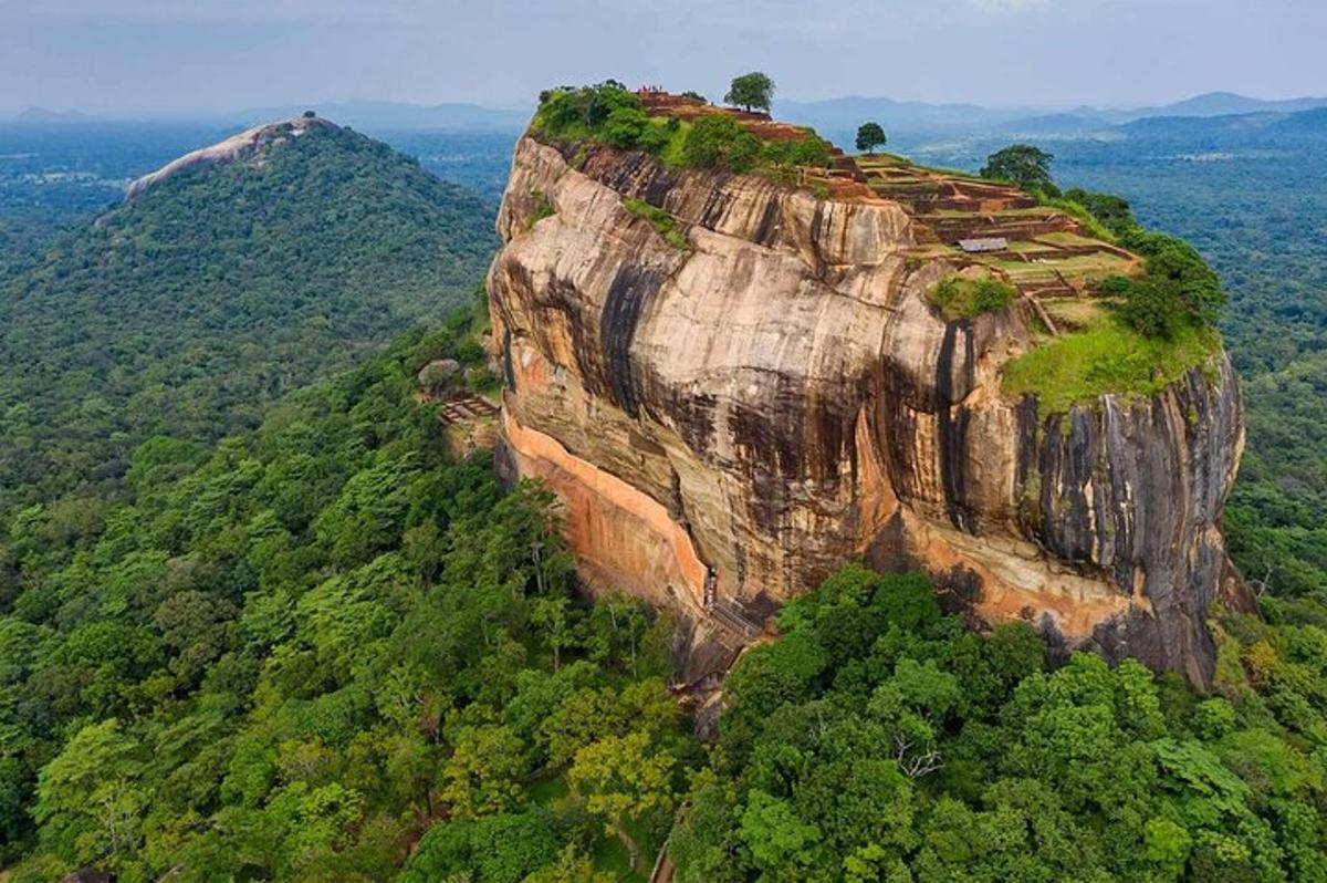 pemandangan udara gunung dengan pokok di atasnya