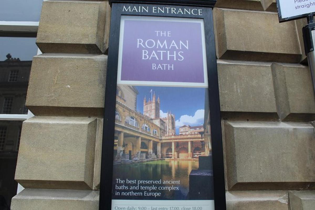isang libro tungkol sa roman baths bath sign sa isang gusali