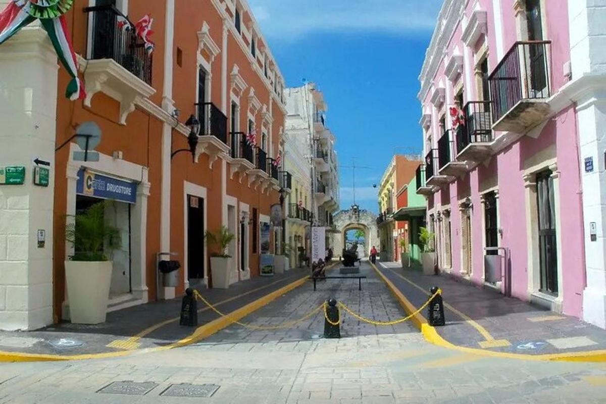 an empty street in a city with buildings