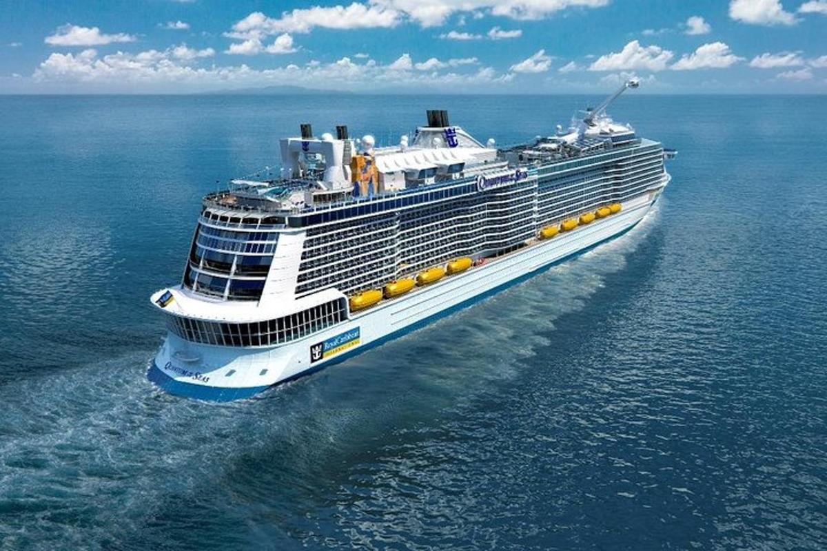 a cruise ship in the ocean on the water