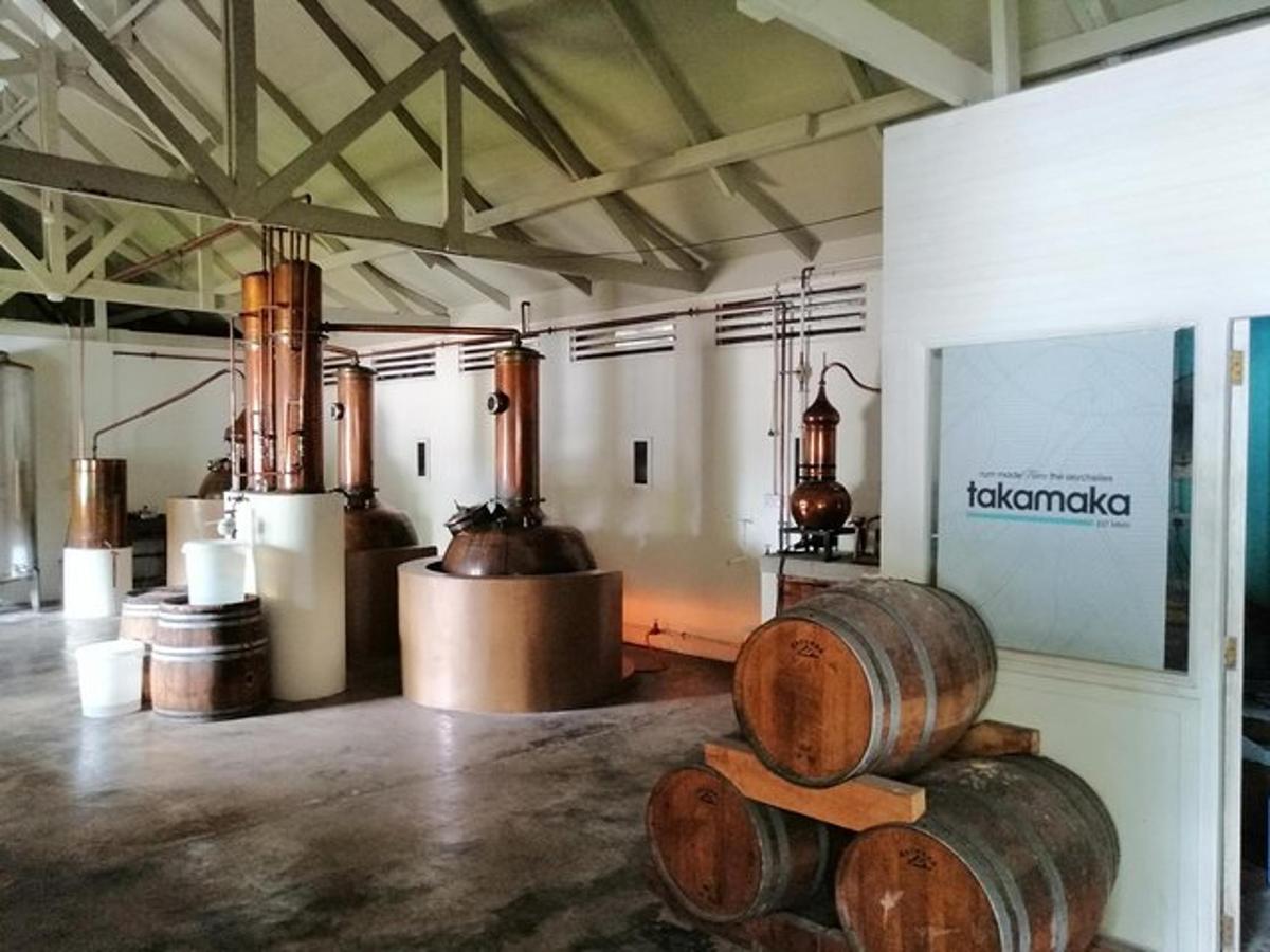 a room with a bunch of wooden barrels in it